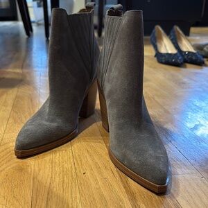 Gray Suede Ankle Boots